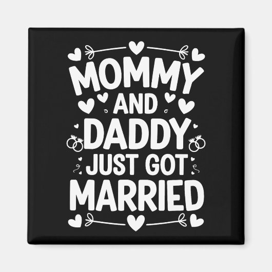 Kindhuwelijk bruid bruidegom mama en papa magneet (Voorkant)