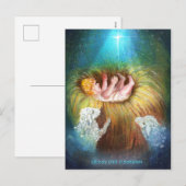 Kindje Jezus in een kribbe Feestdagenkaart (Voorkant / Achterkant)