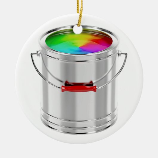 Kindje met meerkleurige verf keramisch ornament (Voorkant)