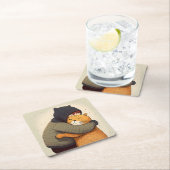 Kindjes een schattige gemberkat. Kind en grappig d Kartonnen Onderzetters (Insitu)