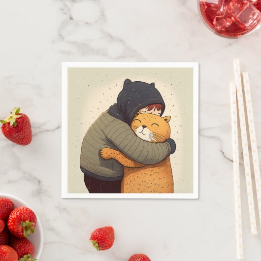 Kindjes een schattige gemberkat. Kind en grappig d Servet (Insitu)