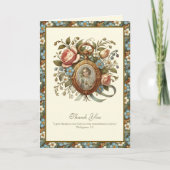 Kindjezus in  bloemenmedaillon met Rozen Kaart (Voorkant)