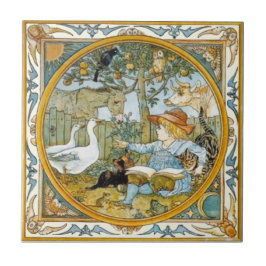 Kindlezen van dieren Walter Crane Repro Tegeltje