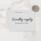 Kindly antwoordt het verzoek om naamtekst toe te v notitiekaartje (Voorkant / Achterkant in situ)