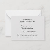 Kindly antwoordt het verzoek om naamtekst toe te v notitiekaartje (Achterkant)