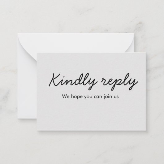 Kindly antwoordt het verzoek om naamtekst toe te v notitiekaartje (Voorkant)