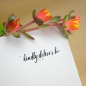 Kindly Deliver to - script Rubberstempel
