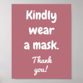 Kindly Draag een Poster Masker (Voorkant)