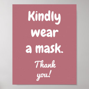 Kindly Draag een Poster Masker