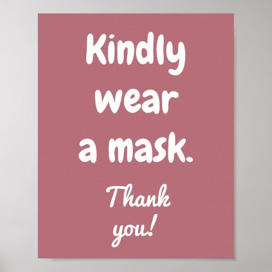 Kindly Draag een Poster Masker (Voorkant)