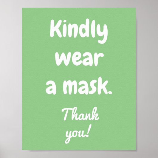 Kindly Draag een Poster Masker (Voorkant)