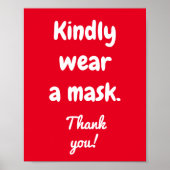 Kindly Draag een Poster Masker (Voorkant)