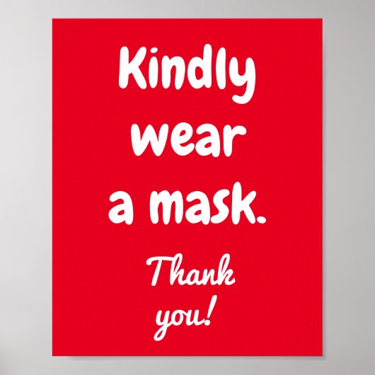 Kindly Draag een Poster Masker (Voorkant)