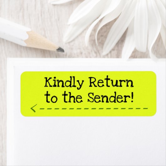 "Kindly keert terug naar de afzender!" Label (Insitu)
