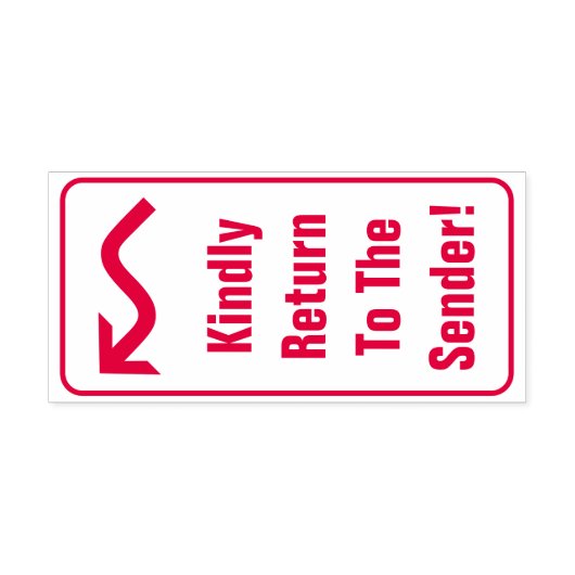 "Kindly keert terug naar de afzender!" Rubber Stem Zelfinktende Stempel (Design)