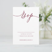 Kindly Reply Burgundy Simple RSVP Kaartje (Staand voorkant)
