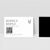 Kindly Reply Elegant Minimalist Wedding QR Code RSVP Kaartje