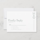 Kindly Reply Green RSVP Note Kaart Notitiekaartje (Voorkant)