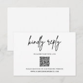 Kindly Reply Minimalist Wedding RSVP Enclosure Car Informatiekaartje (Voorkant / Achterkant)