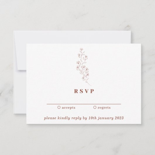 Kindly Reply Terracotta Floral Kaart (Voorkant)