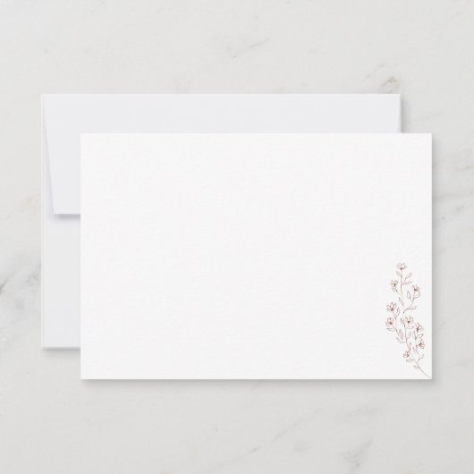 Kindly Reply Terracotta Floral Kaart (Achterkant)