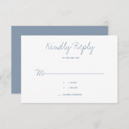 Kindly Reply Typography Dusty Blue Wedding