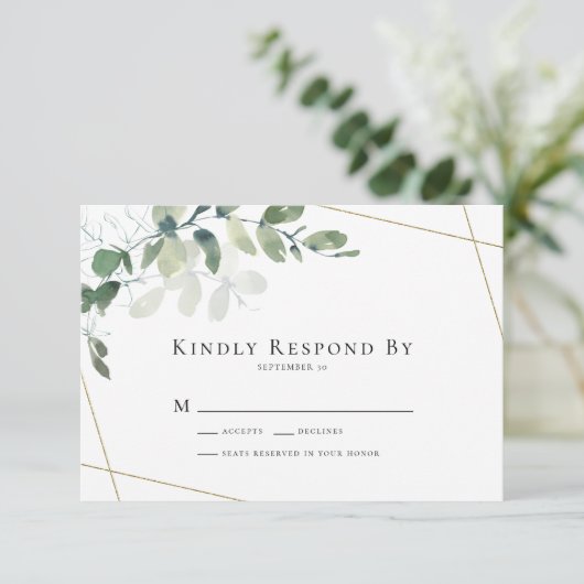 Kindly Resplas Eucalyptus Greenergy Wedding RSVP (Staand voorkant)
