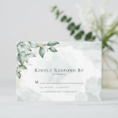 Kindly Resplas Eucalyptus Greenery Wedding RSVP Kaartje (Staand voorkant)