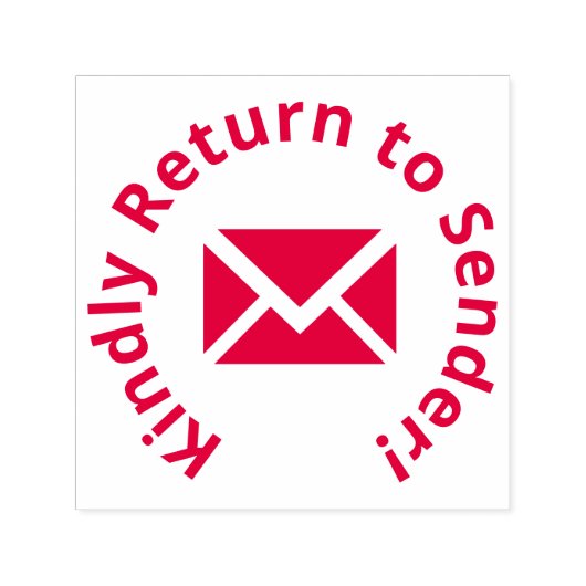 "Kindly Return to Sender!" & enveloppictogram Zelfinktende Stempel (Design)