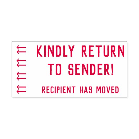 "Kindly Return to Sender!", "Ontvanger heeft zich Zelfinktende Stempel (Design)