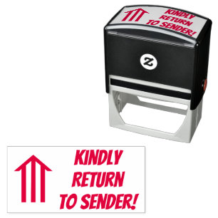 "Kindly Return to Sender!" + Pijl-rubberen stempel