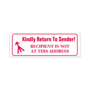 "Kindly Return to Sender!" Rubber Stempel