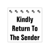 "Kindly Return to the Sender" + Pijl-rubberen stem Rubberstempel (Afrduk)