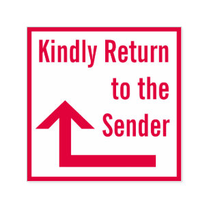 "Kindly Return to the Sender" + Pijl-rubberen stem Zelfinktende Stempel