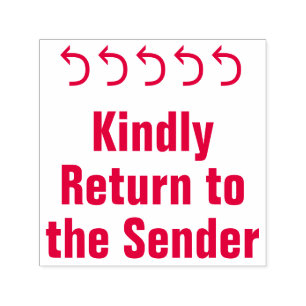 "Kindly Return to the Sender" + Pijl-rubberen stem Zelfinktende Stempel
