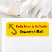 "Kindly Return to the Sender", "Unwant Mail" Etiket (Insitu)