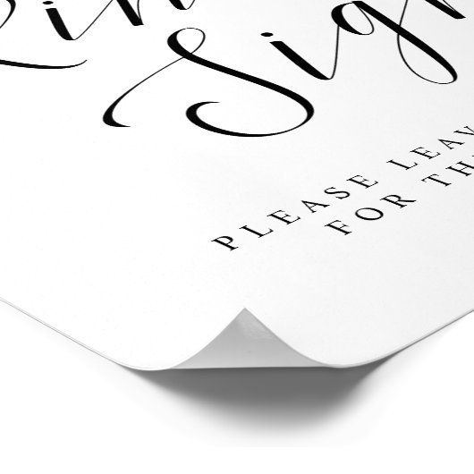 Kindly Sign Guestbook wil het huwelijk van de lega Poster (Hoek)