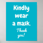Kindly Wear a Mask Poster (Voorkant)