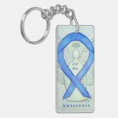Kindmisbruik Angel Blue Awareness Ribbon Sleutelha Sleutelhanger (Voorkant Links)
