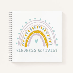 Kindness Activist Antibullying Quote and Rainbow Notitieboek