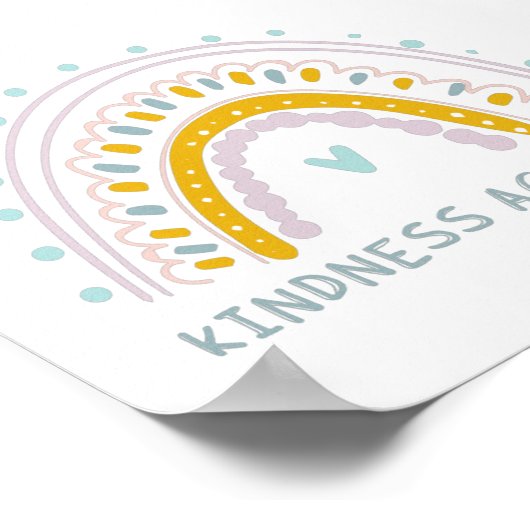 Kindness Activist Antibullying Quote and Rainbow Poster (Hoek)