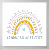 Kindness Activist Antibullying Quote and Rainbow Poster (Voorkant)