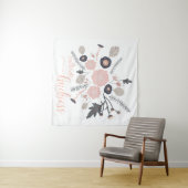 Kindness afspeelbare botanische roze bloemen kweke wandkleed (In Situ (horizontaal))