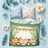 Kindness Best Valentine Nursery Woodland Animals  Fleece Deken