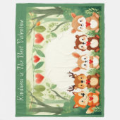 Kindness Best Valentine Nursery Woodland Animals  Fleece Deken (Voorkant)
