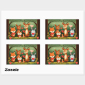 Kindness Best Valentine Woodland Animals Birthday  Rechthoekige Sticker (Vel)