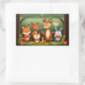 Kindness Best Valentine Woodland Animals Birthday  Rechthoekige Sticker (Tas)