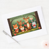 Kindness Best Valentine Woodland Animals Birthday  Rechthoekige Sticker (Envelop)