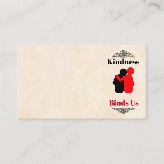 Kindness bindt ons Visitekaartje (Voorkant)
