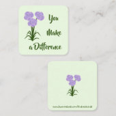 Kindness Card: "Je maakt een verschil"-kaarten Vierkante Visitekaartje (Voorkant / Achterkant)